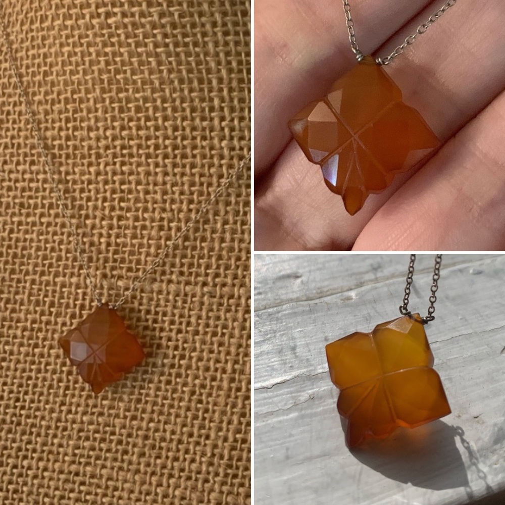 Gorgeous Artist Made Necklace W/ Carnelian Stone